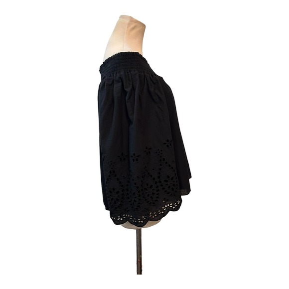 Whimsy + Row black off shoulder 3/4 sleeves boho blouse size Small - Picture 13 of 14